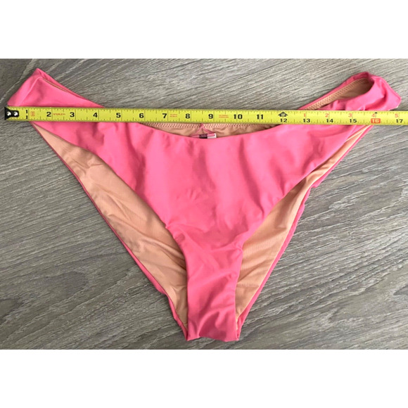 J. Crew NWT Curved-Waist Cheeky Bikini Bottom High Cut Tea Rose Pink Size Large - Picture 5 of 13